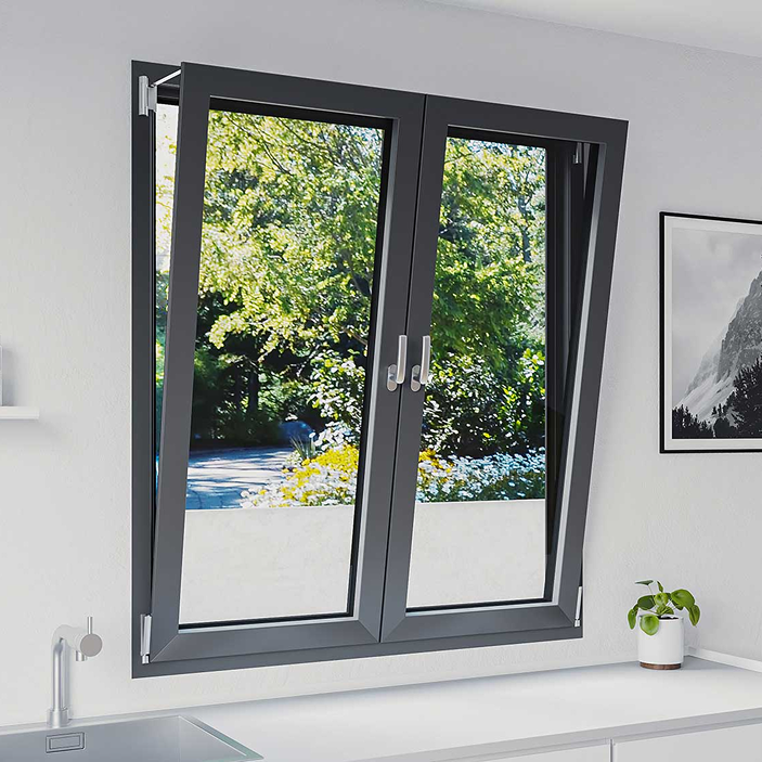 Ventana abatible de PVC